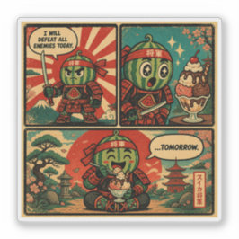 Wassermelonen-Shogun-Eiscreme — Lustige Verzögerun Aufkleber