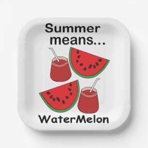 Wassermelonen-Sommer bedeutet Wassermelonen-Frucht Pappteller
