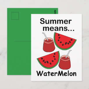 Wassermelonen Sommer Bedeutet Wassermelonen Frucht Postkarte