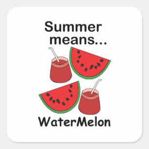 Wassermelonen Sommer Bedeutet Wassermelonen Frucht Quadratischer Aufkleber