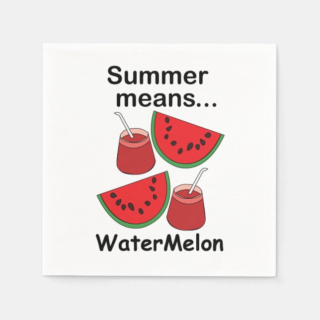 Wassermelonen-Sommer bedeutet Wassermelonen-Frucht Serviette (Vorderseite)