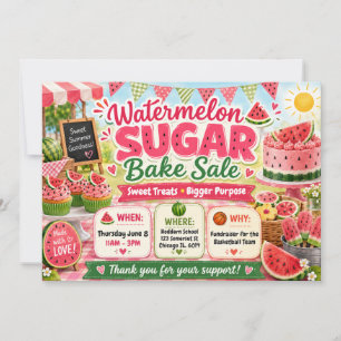 Wassermelonen-Sommer-Cute-Dessert-Backverkauf Einladung