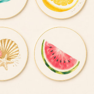 Wassermelonen-Sommerparty-Aufkleber Runder Aufkleber