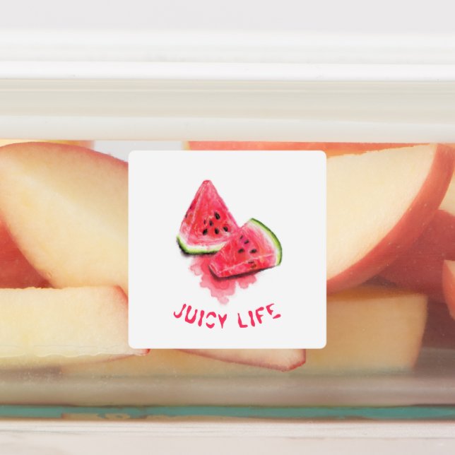 Wassermelonen-Sticker - Benutzerdefinierter Text Etiketten (Befestigt)