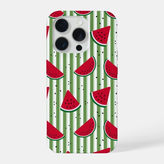 Wassermelonen-Streifen-Nahtloses Muster iPhone Hülle (Rückseite)