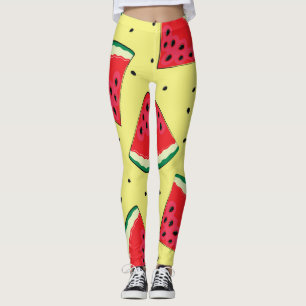 Wassermelonen-Stücke: Gelbes Sommermuster Leggings