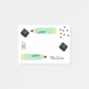 Wassermelonen-Thema Zurück zur Schule Lehrer Name Post-it Klebezettel