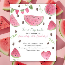 Wassermelonen Time Kapsel 1. Geburtstag Poster
