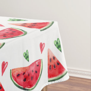 Wassermelonen und Herz Tischdecke