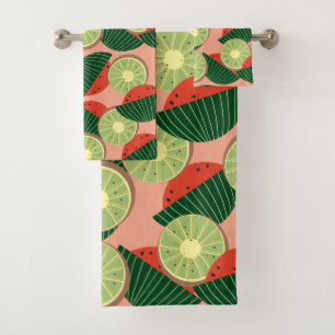 Wassermelonen und Kiwis Badhandtuch Set