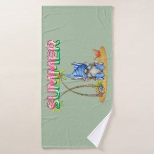 Wassermelonen-Wälder und Strand-Gnome mit Palmen Badehandtuch