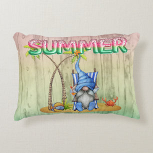 Wassermelonen-Wälder und Strand-Gnome mit Palmen Dekokissen