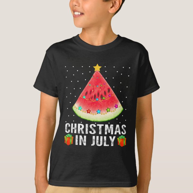 Wassermelonen-Weihnachtsbaum  T-Shirt (Vorderseite)