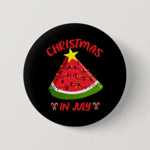 Wassermelonen-Weihnachtsbaum-Weihnachten im Juli S Button