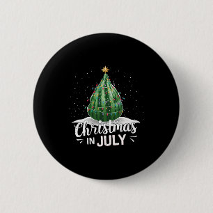 Wassermelonen-Weihnachtsbaum-Weihnachten im Juli S Button