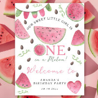 Wassermelonen Willkommen 1. Geburtstag Party