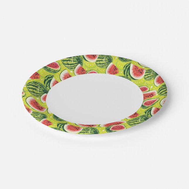 Wassermelonenmuster 2 pappteller (Schrägansicht)