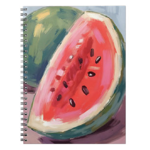 Wassermelonenscheibe   Frucht Aquarellmalerei Notizblock