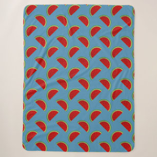 Wassermelonenstücke auf blauem Hintergrund Sherpadecke