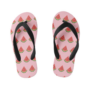Wassermelonenstücke Kinder Flip Flops (Pink & Rot)