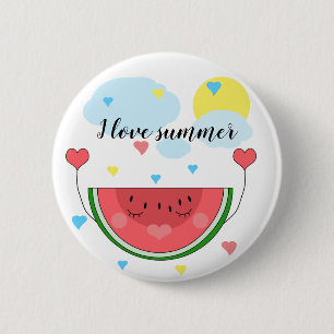 Wassermelonescheibe, Text, "ich Liebesommer", Button