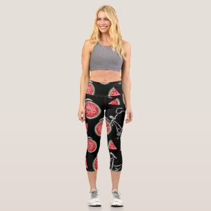 Wassermelonrad Fahrräder, Sommermuster. Capri Leggings