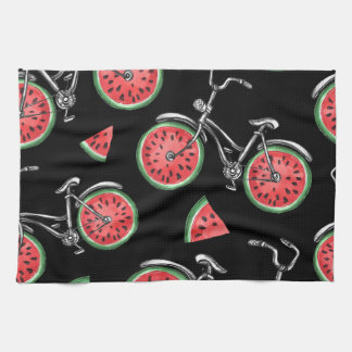 Wassermelonrad Fahrräder, Sommermuster. Geschirrtuch