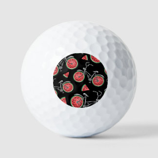 Wassermelonrad Fahrräder, Sommermuster. Golfball