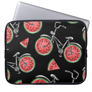 Wassermelonrad Fahrräder, Sommermuster. Laptopschutzhülle