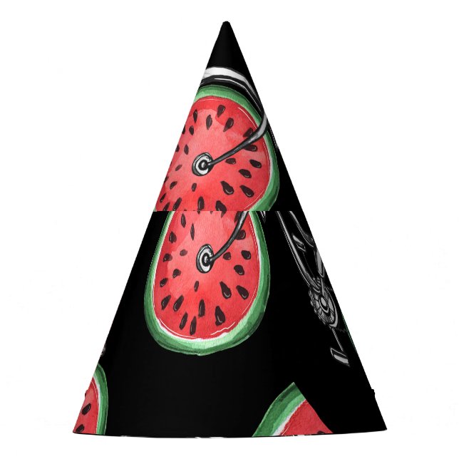 Wassermelonrad Fahrräder, Sommermuster. Partyhütchen (Vorderseite)