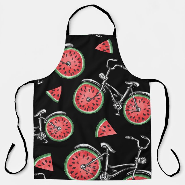 Wassermelonrad Fahrräder, Sommermuster. Schürze (Vorderseite)