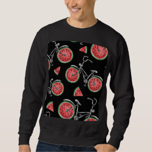 Wassermelonrad Fahrräder, Sommermuster. Sweatshirt