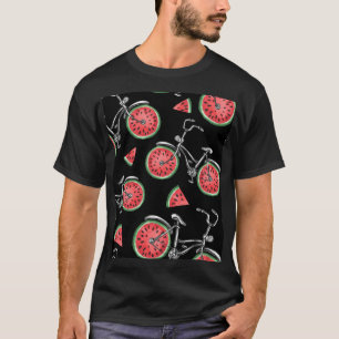 Wassermelonrad Fahrräder, Sommermuster. T-Shirt