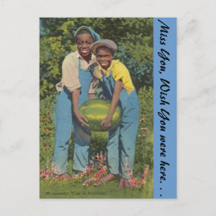 Wassermelonzeit in Dixieland Postkarte