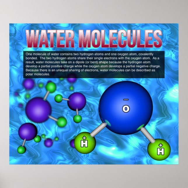 Wassermoleküle Poster (Vorne)