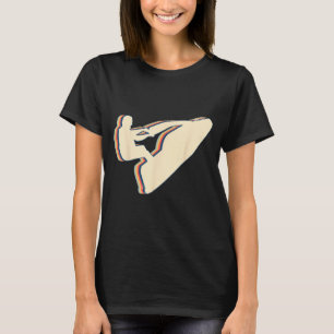 Wassermotorrad Jet-Ski-Fahren Retro-Linienkunst T-Shirt