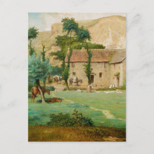 Wassermühle am Fuße des Berges Postkarte