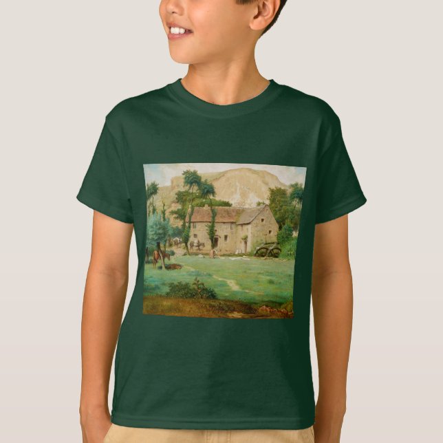 Wassermühle am Fuße des Berges T-Shirt (Vorderseite)