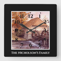 Wassermühle Aquarellmalerei von Farida Greenfield