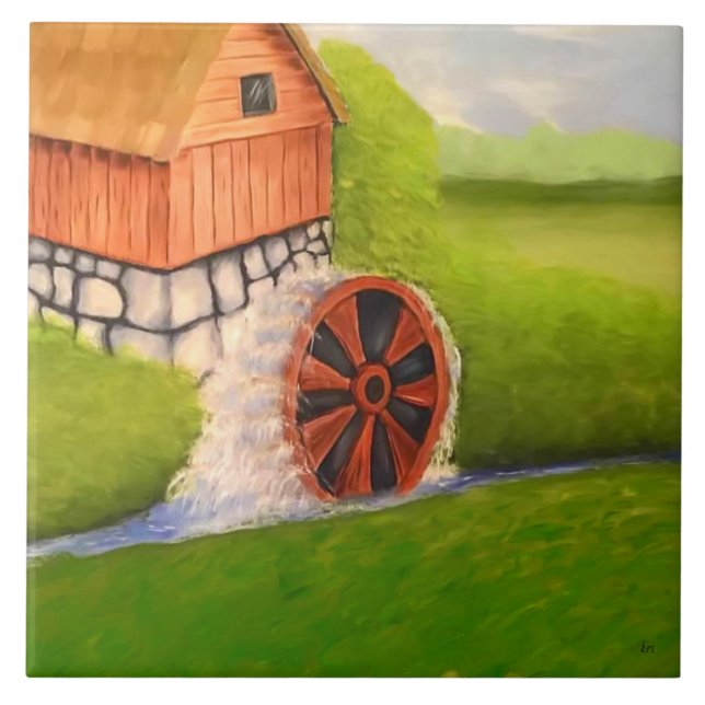 Wassermühle Fliese (Vorderseite)