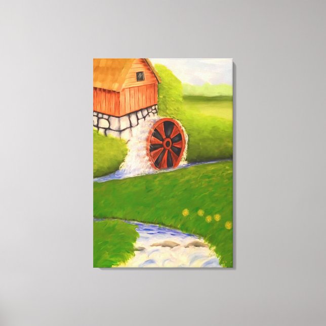 Wassermühle Leinwanddruck (Vorderseite)