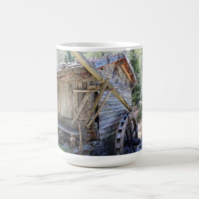 Wassermühle - rustikaler Fotobecher Kaffeetasse (Mittel)