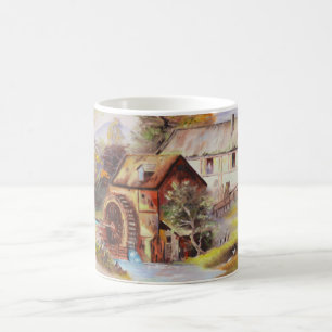 Wassermühle und Fluss Kaffeetasse