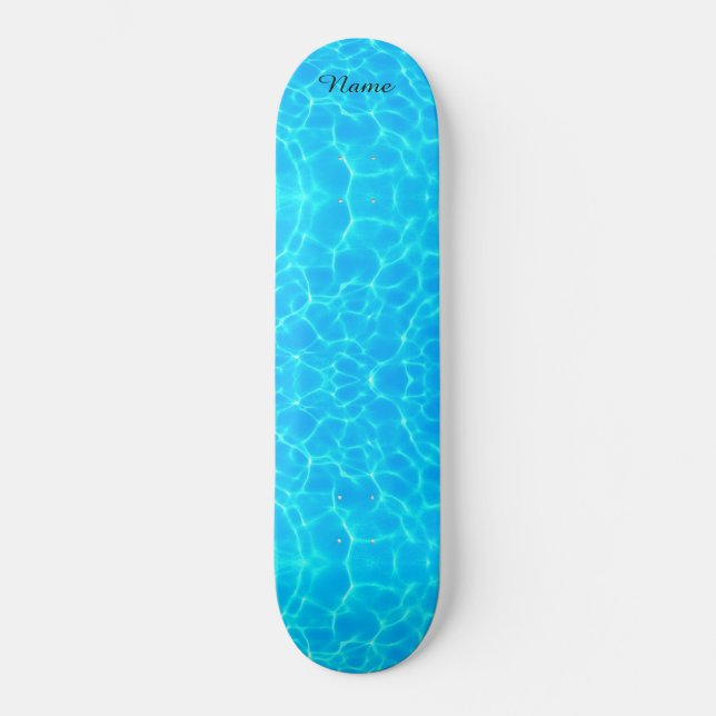 Wassermuster mit Reflektionswellen Skateboard (Vorderseite)