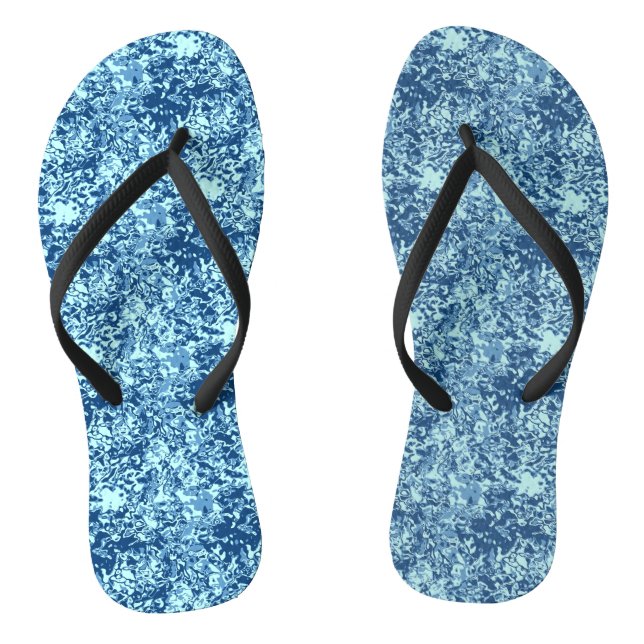 Wassermuster Nr. 1 Schwarze BG Flip Flops (Fußbett)