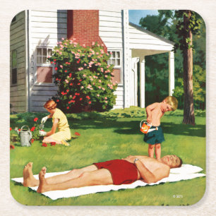 Wässernvater Rechteckiger Pappuntersetzer