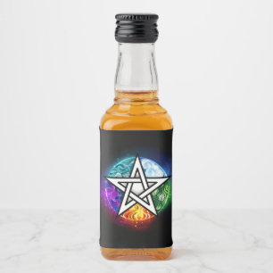 Wasserpentagramm Alkoholflaschenetikett