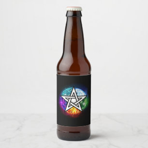Wasserpentagramm Bierflaschenetikett