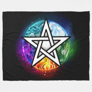 Wasserpentagramm Fleecedecke