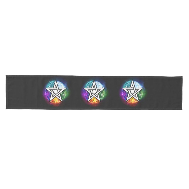Wasserpentagramm Mittelgroßer Tischläufer (Horizontal)